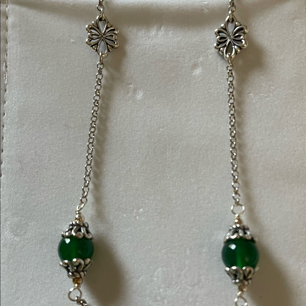28 inch Carolyn Pollack green gemstone necklace